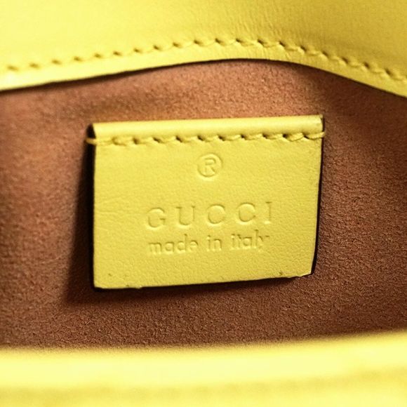 Gucci GG Marmont Quilted Leather Super Mini Bag Shoulder Bag Pastel Yellow - Picture 5 of 6